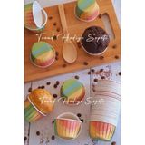 Şanal Trend Hediye Sepeti 50'li Gökkuşağı Muffin Kek Kalıbı, Kek Kapsülü Cupcake Kalıbı, Airfryer Uyumlu - 0,25 lt