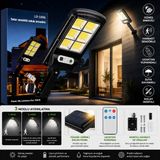 Sanal Ucuzcum 36 Güneş Enerjili Hareket Sensörlü Solar LED Bahçe Sokak Lambası Kumandalı 3 Modlu Suya Dayanıklı Dış Mekan Aydınlatma 5W 300LM - Siyah