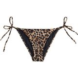Şanal Yanları Bağlamalı Leopar Desenli Bikini Altı - 0 - 1 Yaş - 0 Siyah