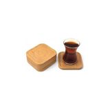 SanalAMCA Store Deconox Bambu Kare Çay Tabağı Bardak Altlığı 6'lı Set | Dekoratif ve Doğal Bambu Altlık – Şık ve Da - Seçenek