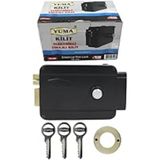 SanalAMCA Store Yuma Elektrikli Trajlı Kilit, Otomatik Demir Kapı Kilidi, Model Ym-609, 3 Anahtarlı, 14Cm