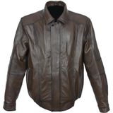 Sanalbolluk Beli Lastikli Model Battal Beden Fındık Renk Erkek Deri Mont - 5XL - Kahverengi