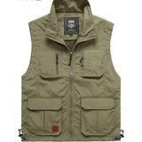 Sanalbolluk Içi Fileli Krem Renk Outdoor Yazlık Yelek - 3XL
