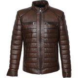Sanalbolluk Şişme Model Iç Cepli Fındık Renk Erkek Deri Mont - Kahverengi