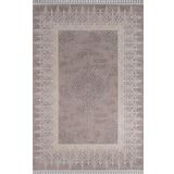 Sanat Delüks 6993 Gri Örgü Saçaklı 80x150 cm Salon Halı