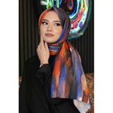 Sanat Desen Turuncu Soft Pamuk Şal