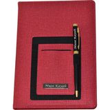 Sanat Hediyelik Kişiye Özel Kırmızı Tarihsiz Defter ve Metal Kalem Isimli / Öğretmene Özel / Öğretmenler Gününe Özel / Isme Özel / Babalar günü