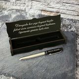 Sanat Hediyelik Öğretmenler Gününe Özel Metal Roller Kalem Isimli + Ahşap Kutu - Öğretmen - Hediye- Kişiye Özel - 24 Kasım