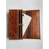 SANAT LEATHER SL-2161 Hakiki Deri Telefon Bölmeli Unisex Cüzdan - Crazy Taba