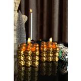 SANAT SEPET İŞLERİ Gold 2'li Set Hediyelik Dekoratif Mum Seti Parlak Bubble
