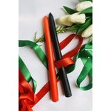 Sanat Sepet İşleri Premium Yılbaşı Özel Siyah Kırmızı Renk Kokulu Konik Şamdan Mum 2'li Set - Siyah - Kırmızı