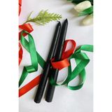 Sanat Sepet İşleri Premium Yılbaşı Özel Siyah Renk Kokulu Konik Şamdan Mum - 2'Li Set