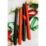 Sanat Sepet İşleri Premium Yılbaşı Özel Vanilya Kokulu Siyah Kırmızı Şamdan Mum 4'lü Set - Siyah - Kırmızı - 4 Adet