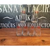 Sanat Taciri 6 Adet Cam Bardak Kulüp Delüx Rakı Bardağı - Kırmızı
