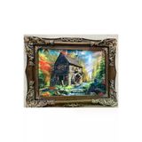 SANAT TACİRİ 85X67Cm Orman Evi Dağ Evi Temali Hali Ahşap Çerçeveli Dokuma İran Halisi Tablosu Muhteşem Renkler EK67NI6589MMNW