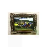 SANAT TACİRİ 89X70Cm Yayla Evi Temali Hali Ahşap Çerçeveli Dokuma İran Halisi Tablosu Muhteşem Renkler EK67NI65R5M