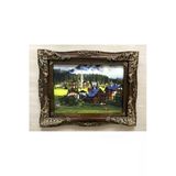 SANAT TACİRİ 89X70Cm Yayla Evi Temali Hali Ahşap Çerçeveli Dokuma İran Halisi Tablosu Muhteşem Renkler