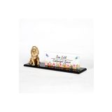 SANATBLOĞU 3D MASA İSİMLİK ALTIN ASLAN BİBLOLU OFİS MASA İSİMLİĞİ CLK-783