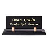 SANATBLOĞU AHŞAP MASA İSİMLİK OFİS HEDİYELİK KABARTMA VE SUBLİMASYON İSİMLİK CLK-843