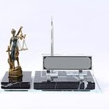 SANATBLOĞU AMAZON SİYAHI PREMİUM MERMER SET Masa İsimliği Themis Adalet Tanrıçası Figürlü Masa İsimlik CLK-1872