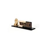 SANATBLOĞU ASLAN BİBLOLU ALTIN İSİMLİK 3D MODERN GÖRÜNÜMLÜ SANAT FÜME MASA İSİMLİĞİ CLK-1471
