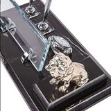 SANATBLOĞU ASLAN FİGÜRLÜ DOĞAL DEKORATİF MERMER MASA İSİMLİĞİ 8020 CLK-609