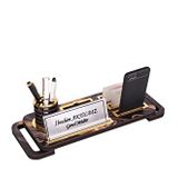 SANATBLOĞU DOĞAL AHŞAP AMAZON DESENLİ MASA İSİMLİĞİ YÜKSEK AYAKLI MASA İSİMLİK CLK-1174
