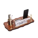 SANATBLOĞU EL YAPIMI OVAL KAHVERENGİ AHŞAP MASA İSİMLİĞİ CLK-1223