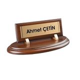SANATBLOĞU EMİRGAN EKONOMİK AHŞAP KAHVERENGİ MASA İSİMLİK EKONOMİK ŞIK OFİS MASA İSİMLİĞİ 242 CLK-1541