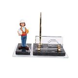 SANATBLOĞU İŞ KADINI MÜHENDİS ÇALIŞAN KADIN BİBLOLU SİYAH MERMER ALTIN SET MASA İSİMLİK OFİS HEDİYELİK CLK-1567