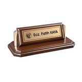 SANATBLOĞU İSTİNYE EKONOMİK AHŞAP KAHVERENGİ MASA İSİMLİK EKONOMİK ŞIK OFİS MASA İSİMLİĞİ 220 CLK-1579