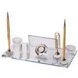 SANATBLOĞU KABARTMA Dökdörtgen Şeffaf Kristal Masa İsimlik CLK-1503