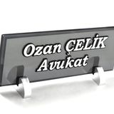 SANATBLOĞU KABARTMA Kristal Füme Masa İsimlik CLK-1929