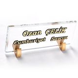 SANATBLOĞU KABARTMA Modern Altın Kristal Masa İsimlik CLK-593
