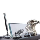 SANATBLOĞU KARTAL DEKORLU DOĞAL DEKORATİF MERMER MASA İSİMLİĞİ OFİS İÇİN HEDİYE 8040 CLK-1710