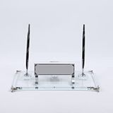 SANATBLOĞU KRİSTAL CAM ALTIN GÜMÜŞ AYAKLI MASA İSİMLİK YENİ İŞ HEDİYESİ OFİS HEDİYE CLK-929
