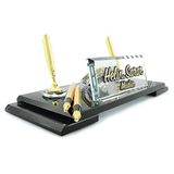 SANATBLOĞU Kristal masa üstü isimlik, masa isimliği, füme kristal isimlik CLK-326