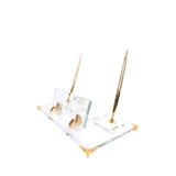 SANATBLOĞU KRİSTAL ŞEFFAF MASA İSİMLİK PREMİUM ŞIK OFİS HEDİYELİK ALTIN SET CLK-448
