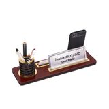 SANATBLOĞU MAYA MASİF MASA İSİMLİĞİ CEVİZ RENK ALTIN SET AHŞAP ORGANİZER CLK-716