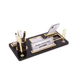SANATBLOĞU MIKNATISLI SİYAH AHŞAP EL YAPIMI MASA İSİMLİĞİ ALTIN MASA ÜSTÜ İSİMLİK CLK-2028
