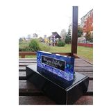 SANATBLOĞU Ofis Masası İsim Plakası Dekoru Şeffaf Kristal Cam Özel İsim Plakaları - (20 x 6) 09 CLK-743