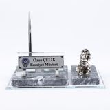 SANATBLOĞU OTURAN KARTAL FİGÜRLÜ 995 AYAR SAF GÜMÜŞ ONİKS SİYAHI DESENLİ OFİS HEDİYESİ YENİ İŞ HEDİYESİ CLK-2029
