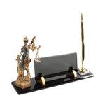 SANATBLOĞU SUBLİMASYON BASKILI FÜME KRİSTAL MASA İSİMLİĞİ ALTIN SET THEMİS ADALET BİBLOLU OFİS MASA İSİMLİK CLK-1322