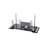 SANATBLOĞU Sublimasyon Kristal Masa Üstü Cam İsimlik Kalem Aksesuarlı Füme Hediye Seti MG45684 CLK-1026