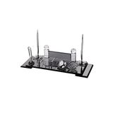 SANATBLOĞU Sublimasyon Kristal Masa Üstü Cam İsimlik Kalem Aksesuarlı Füme Hediye Seti MG45684 CLK-1976