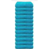 Sanatella 12LI Boya Tutmayan Mikrofiber El Yüz Spor Kuaför Havlusu 50X90 cm - 50 x 90 cm - Turkuaz