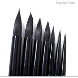 Sanathobi Fırça Seti, Tahrir Fırçası, Minyatür, Tezhip, Resim, Suluboya, Yağlı Boya-7'li Set