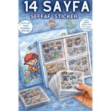 sanatıbedi 14 Sayfa Şeffaf Sevimli Erkek Çocuk Sticker - Suya Dayanıklı Defter Suluk Ajanda Etiket Seti