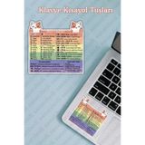 sanatıbedi 2 Adet Kedili Klavye Kısayol Tuşları Sticker - Suya Dayanıklı 8x8 Cm Laptop Etiket