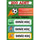sanatıbedi 200 Adet Suya Dayanıklı Futbol Temalı Kişiye Özel Okul Etiketi - Kalem Defter Kitap Sticker